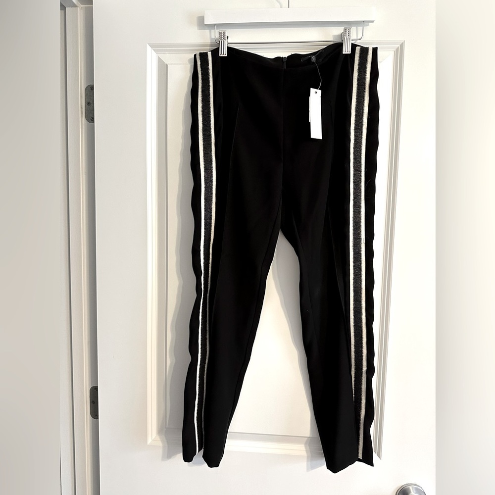 Drew Isabella stripe ankle pant. New with tags. Zip up back. Pleat down legs.